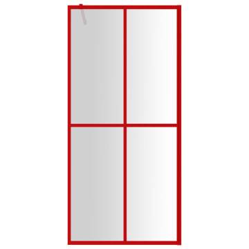 Walk-in Shower Wall with Clear ESG Glass Red 90x195 cm