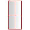 Walk-in Shower Wall with Clear ESG Glass Red 90x195 cm