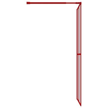 Walk-in Shower Wall with Clear ESG Glass Red 90x195 cm