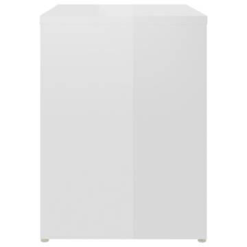 High Gloss White Bed Cabinet - Stylish & Practical Storage