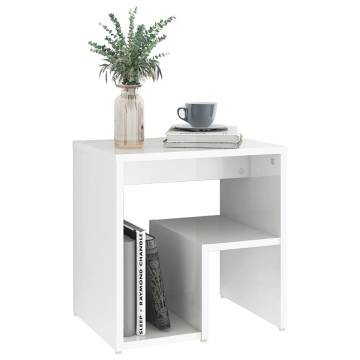 High Gloss White Bed Cabinet - Stylish & Practical Storage