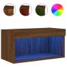 TV Cabinet with LED Lights - Brown Oak 60x30x30 cm