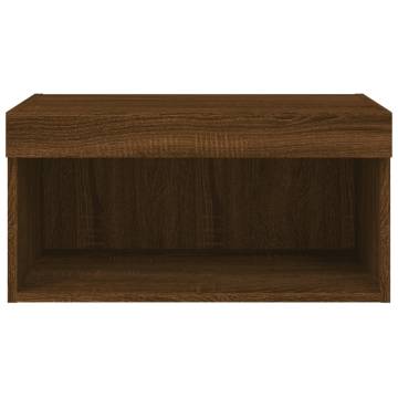 TV Cabinet with LED Lights - Brown Oak 60x30x30 cm