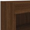 TV Cabinet with LED Lights - Brown Oak 60x30x30 cm