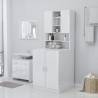 High Gloss White Washing Machine Cabinet - Modern Storage Solution