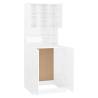 High Gloss White Washing Machine Cabinet - Modern Storage Solution