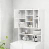 High Gloss White Washing Machine Cabinet - Modern Storage Solution