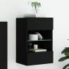 TV Wall Cabinet with LED Lights Black 40x30x60.5 cm Colour black Quantity in Package 1 Width 40 cm 