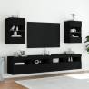 Stylish Black TV Wall Cabinet with LED Lights - 40x30x60.5 cm