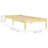 Solid Wood Bed Frame 75x190 cm - Small Single | Hipo Market