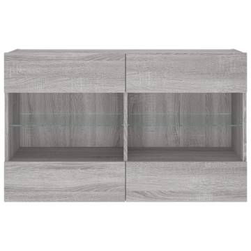 TV Wall Cabinet with LED Lights - Grey Sonoma - 98.5cm