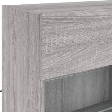 TV Wall Cabinet with LED Lights - Grey Sonoma - 98.5cm