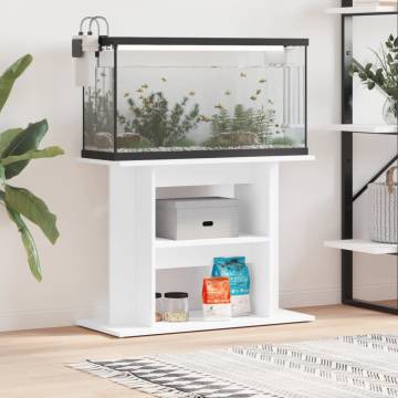 White Aquarium Stand 80x35x60 cm | Durable & Stylish