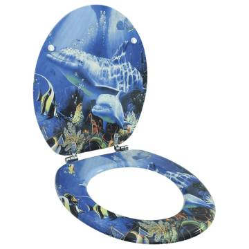 WC Toilet Seat MDF Lid Dolphins - Stylish Bathroom Upgrade