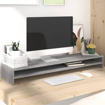 Monitor Stand Grey Sonoma - 100x24x13 cm | Hipomarket