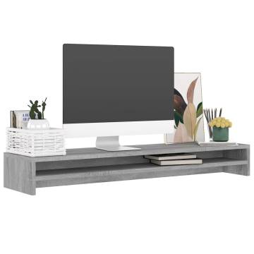 Monitor Stand Grey Sonoma - 100x24x13 cm | Hipomarket