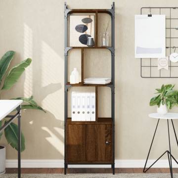 Bookcase with Door Brown Oak - Stylish Storage Solution