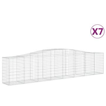 Arched Gabion Baskets 7 pcs - Galvanised Iron | HipoMarket