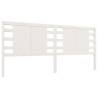 Stylish White Headboard | Solid Pine Wood 206x4x100 cm