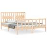 King Size Solid Wood Bed Frame with Headboard - Hipomarket