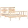 King Size Solid Wood Bed Frame with Headboard - Hipomarket