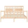 King Size Solid Wood Bed Frame with Headboard - Hipomarket