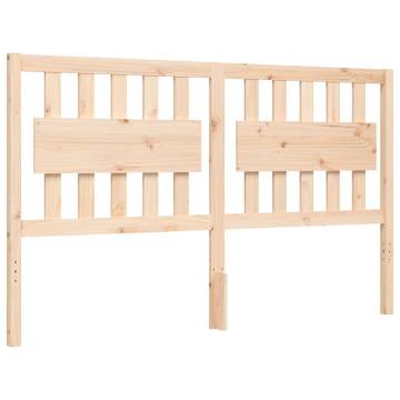 King Size Solid Wood Bed Frame with Headboard - Hipomarket