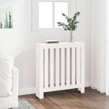 Radiator Cover White 79.5x19x84 cm - Solid Wood Pine