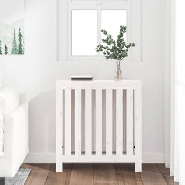 Radiator Cover White 79.5x19x84 cm - Solid Wood Pine