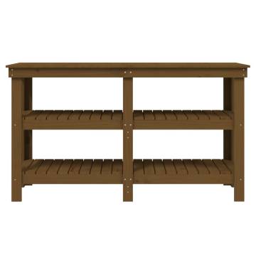 Work Bench Honey Brown - Solid Wood Pine 142.5x50x80 cm