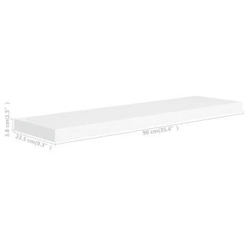 Floating Wall Shelves - 4 pcs White 90x23.5 cm MDF