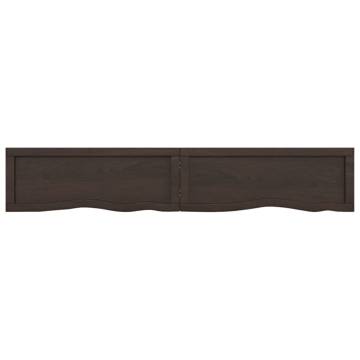 Wall Shelf Dark Brown 160x30 cm - Solid Oak Wood