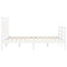 White Bed Frame with Headboard 140x200 cm - Solid Wood