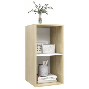 Wall-mounted TV Cabinet Sonoma Oak & White - Stylish Storage