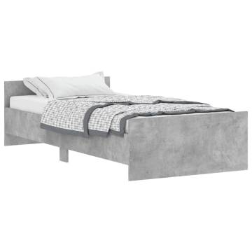 Concrete Grey Bed Frame 90x190 cm - Stylish & Durable Design