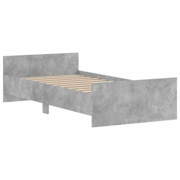 Concrete Grey Bed Frame 90x190 cm - Stylish & Durable Design