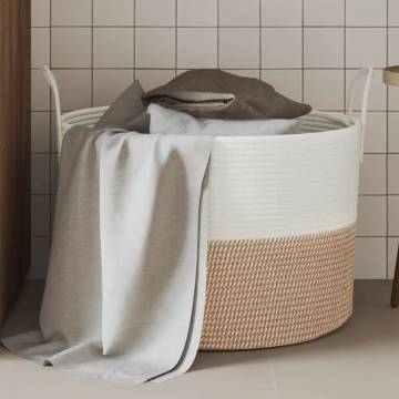 Storage Basket Brown and White Ø51x33 cm - Stylish & Durable