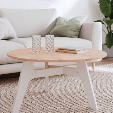 Round Solid Wood Beech Table Top Ø80x1.5 cm | HipoMarket UK