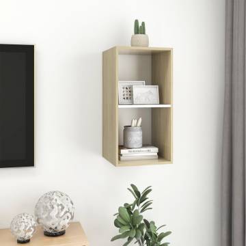 Wall-mounted TV Cabinet Sonoma Oak & White - Stylish Storage