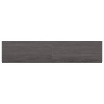 Solid Oak Table Top - Dark Brown 180x40x(2-6) cm | HipoMarket