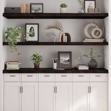 Wall Shelf Dark Brown 160x60 cm - Solid Oak Wood