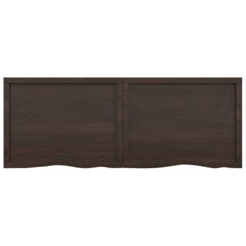 Wall Shelf Dark Brown 160x60 cm - Solid Oak Wood