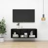 Wall-mounted TV Cabinet Black 37x37x107 cm Engineered Wood Colour black Quantity in Package 1 Height 107 cm 