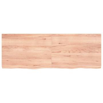 Light Brown Solid Wood Bathroom Countertop - 140x50cm