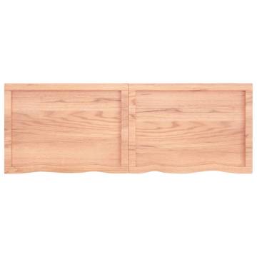 Light Brown Solid Wood Bathroom Countertop - 140x50cm