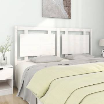 Stylish White Bed Headboard - Solid Pine Wood 165.5x4x100 cm