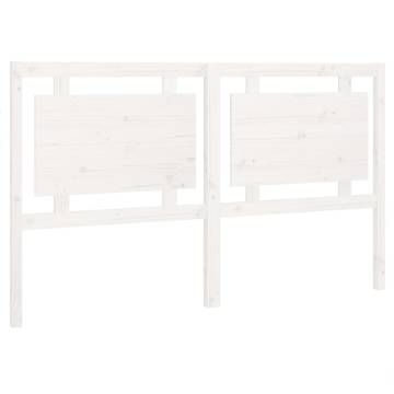 Stylish White Bed Headboard - Solid Pine Wood 165.5x4x100 cm