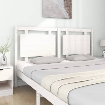 Stylish White Bed Headboard - Solid Pine Wood 165.5x4x100 cm