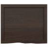 Dark Brown Bathroom Countertop | Solid Wood 60x50 cm