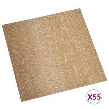 Self-Adhesive PVC Flooring Planks - 55 pcs Brown | Hipo Market